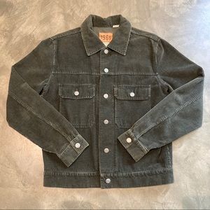 Cute Gap 1969 Dark Olive Drab Green Corduroy Jean Style Jacket Women XS Soft